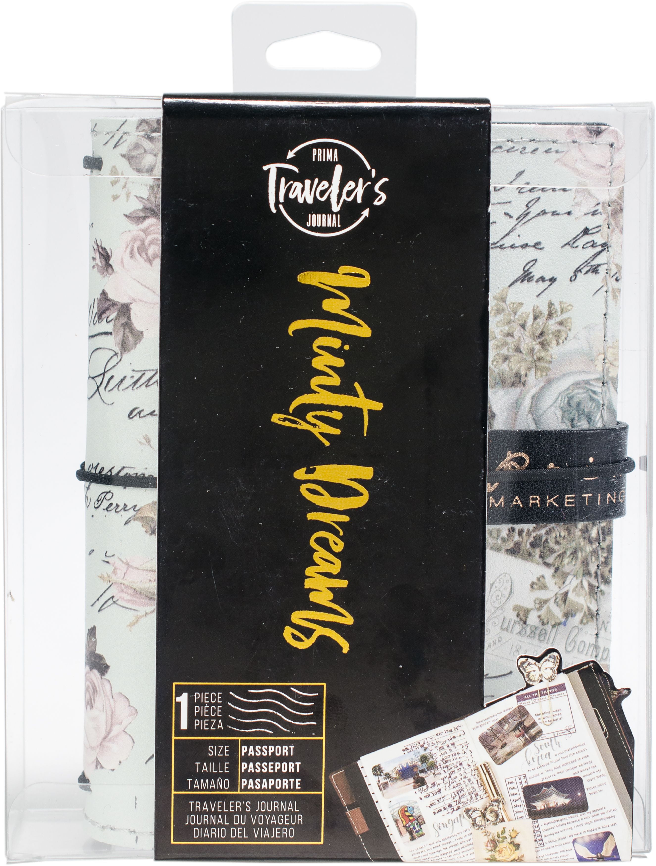 Prima Traveler's Journal Passport Size 4.2"X5.3"Minty Dreams
