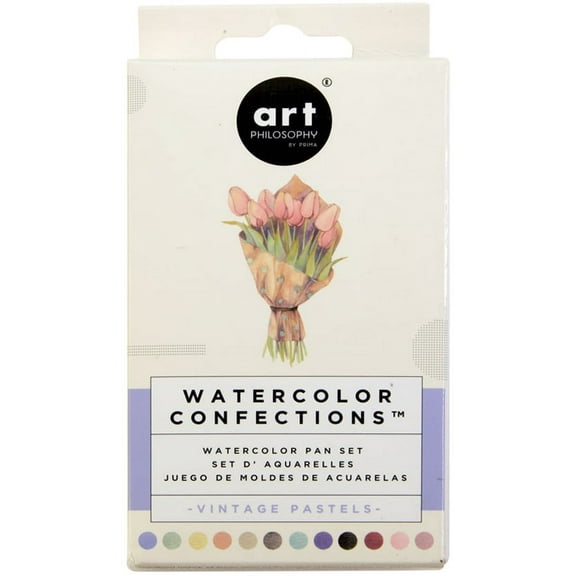 Prima Watercolor Confections Watercolor Pans 12/Pkg-Vintage Pastel
