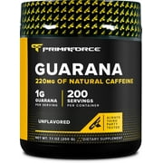 PrimaForce Guarana Powder 200g Unflavored - Pure Guarana, 220 mg Natural Caffeine, 200 Servings