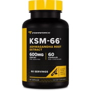PrimaForce KSM-66 Ashwagandha Root Extract 600mg 60 Veggie Capsules - High Potency 5% Withanolides with BioPerine