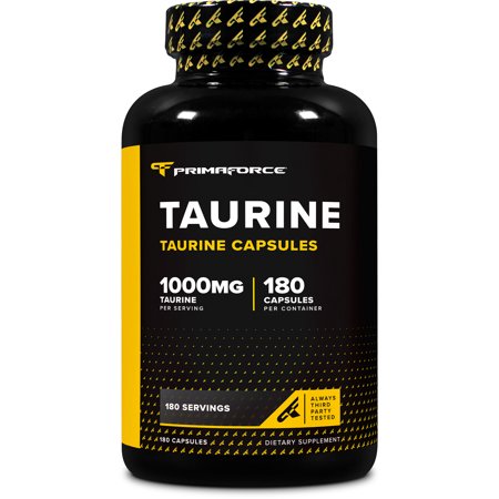 PrimaForce Taurine 1000mg Capsules, 180 Caps, Non-GMO & Gluten Free Supplement