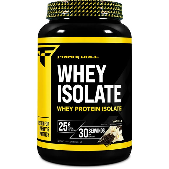 PrimaForce Whey Protein Isolate Powder (Vanilla, 2 lbs) - Non-GMO, Gluten Free