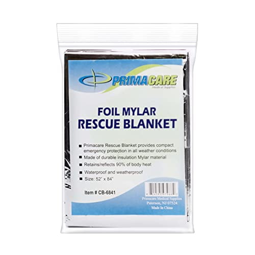 Primacare CB6841 Emergency Foil Mylar Thermal Blankets, First Aid