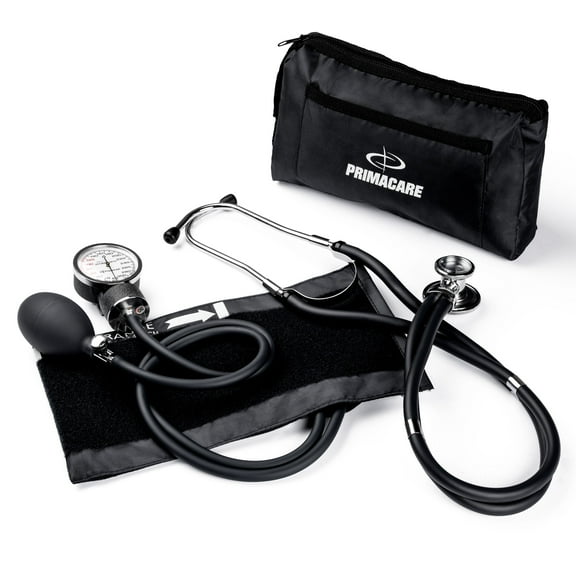 Primacare DS-9181-BKWM Professional Aneroid Sphygmomanometer and Sprague Rappaport Stethoscope, Manual Blood Pressure Kit with Cuff and Carrying Case, Black