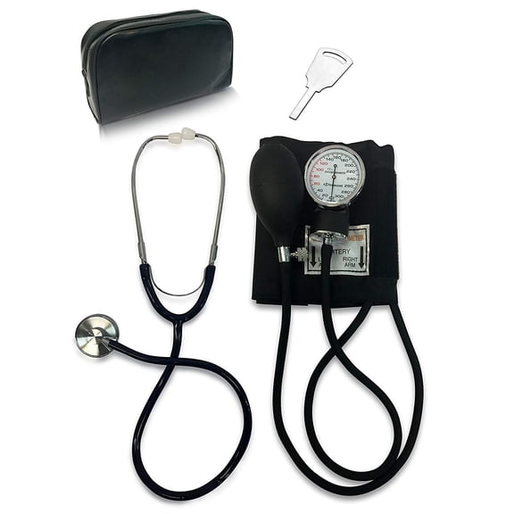 Primacare DS-9197-BK Manual Professional Blood Pressure Kit, Black with Stethoscope