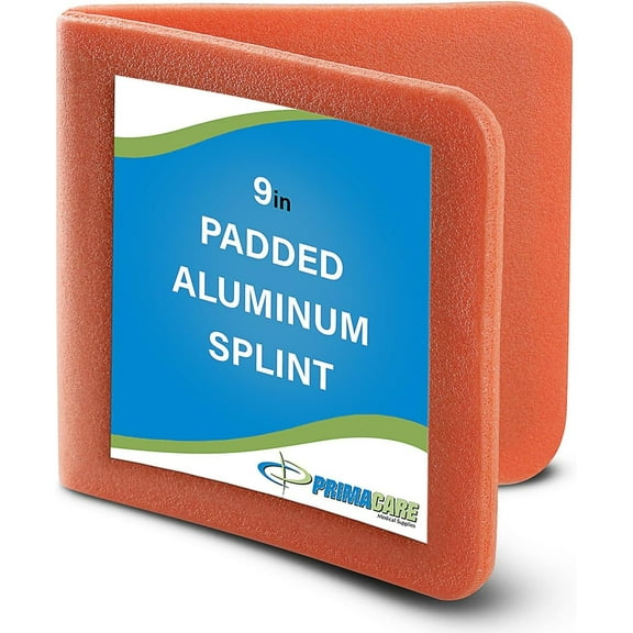 Primacare IS-5209 Padded Aluminum Splint, 9", Orange, Pack of 3
