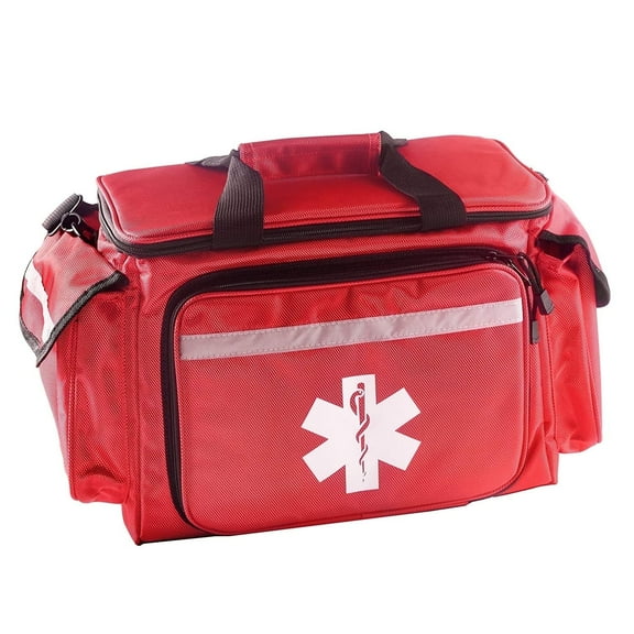 Primacare KB-1088 EMT First Responder Trauma Bag, Red, 10" x 9" x 18"