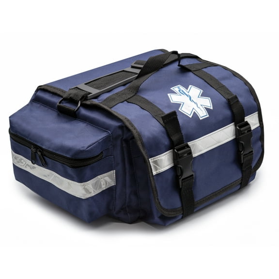 Primacare KB-RO74-BWM First Responder Bag for Trauma, Professional Multiple Compartment Kit Carrier for Emergency Medical Supplies, Blue, 16 x 12.7 x 3.3 inches