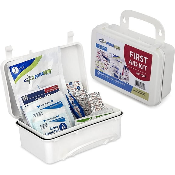 Primacare KC-10PM 10 Person Compact Emergency Preparedness First Aid Kit for Home, School and Office, Wall Mounted