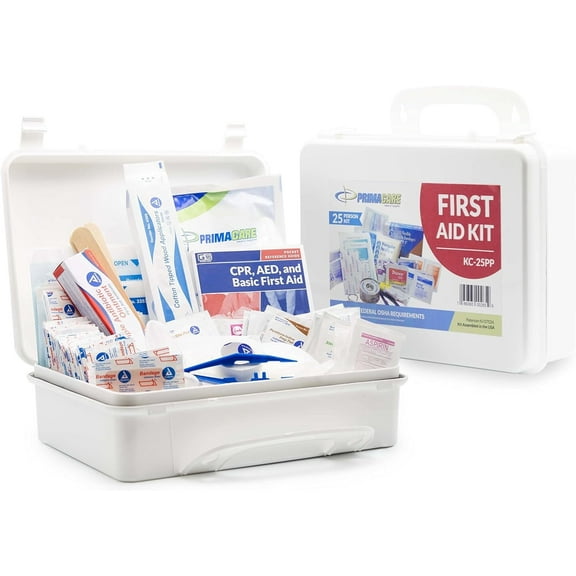 Primacare KC-25PM 25 Person Medium Emergency Preparedness First Aid Kit for Home, School and Office, Wall Mounted