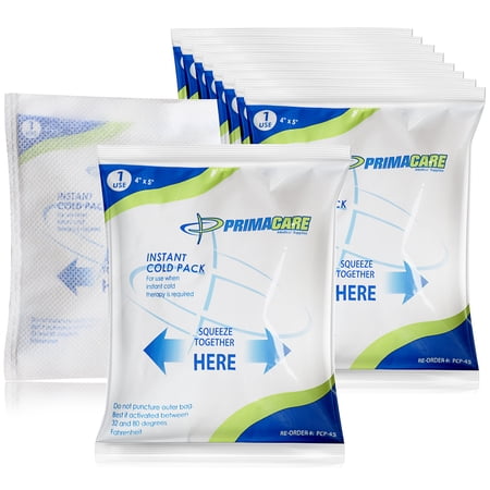 Primacare PCP-45WM Pack of 24 4"x5" Disposable Instant Cold Therapy Ice Pack for Injuries, First Aid Ice Pack for Instant Pain Relief