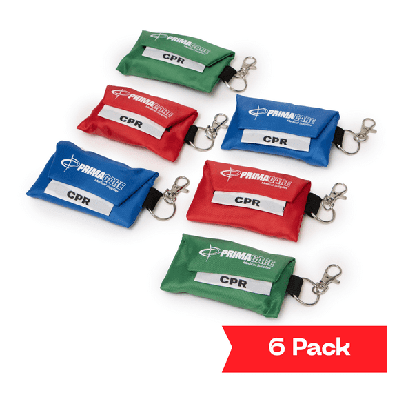 Primacare RS-8631-6 CPR Shield Barrier Keyring Pouch, Pack of 6 Keyrings