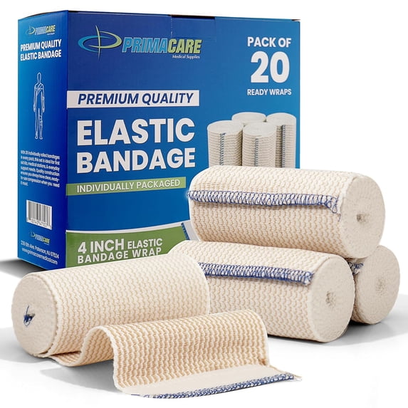 Primacare WB-7708 4 Inch Premium Elastic Bandage Wrap – 20 Pack
