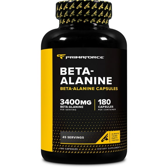 Primaforce Beta Alanine Supplement Capsules 3,400mg, 180 Capsules (45 Servings)