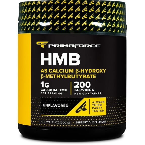 Primaforce HMB Supplement Powder (200g) Unflavored - Pure Calcium Beta-Hydroxy Beta-Methylbutrate