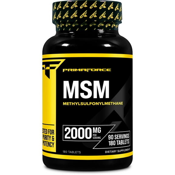 Primaforce MSM Tablets 2000mg Serving, 180 Tablets, 90 Servings