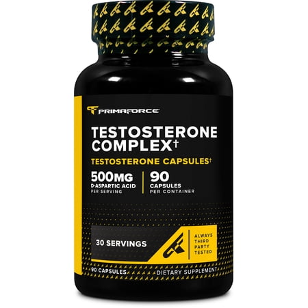 Primaforce Testosterone Complex 90 Capsules, 500mg D-Aspartic Acid Per Serving, 30 Servings