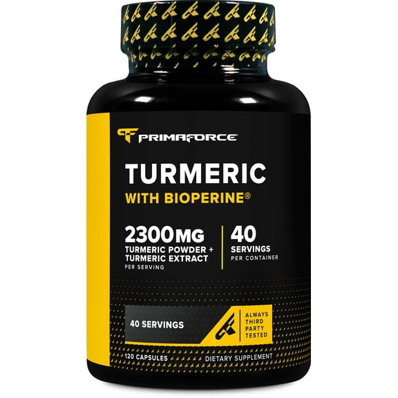 Primaforce Turmeric with Bioperine 120 capsules 2300 mg per serving