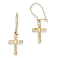 thumbnail image 1 of Primal 14 Karat Yellow Gold Polished and Satin Cross Earrings, 1 of 4