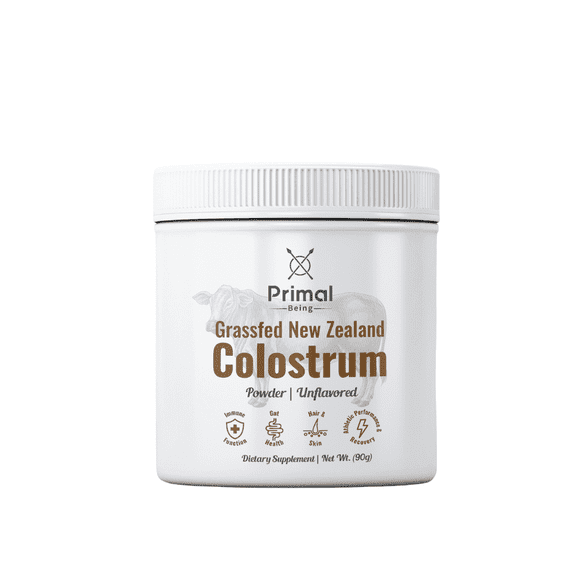 Primal Being Grassfed Beef Colostrum - Supports Immunity, Gut Health, Hair, Anti-Aging, Athletic Performance, Recovery- 3g per Serving