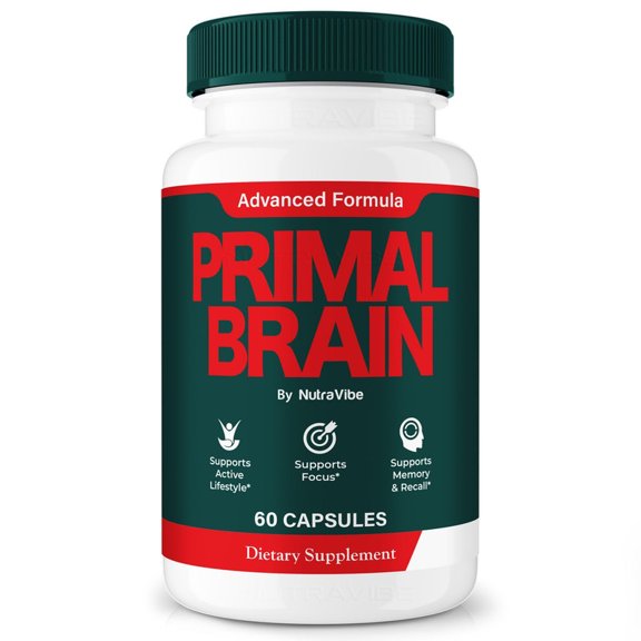 Primal Brain Pills Daily Formula with a Natural Blend to Help Maintain Focus, Memory & Concentration | Clean, Gentle, Easy-to-Swallow Capsules for Everyday Sharpness (60 Capsules)