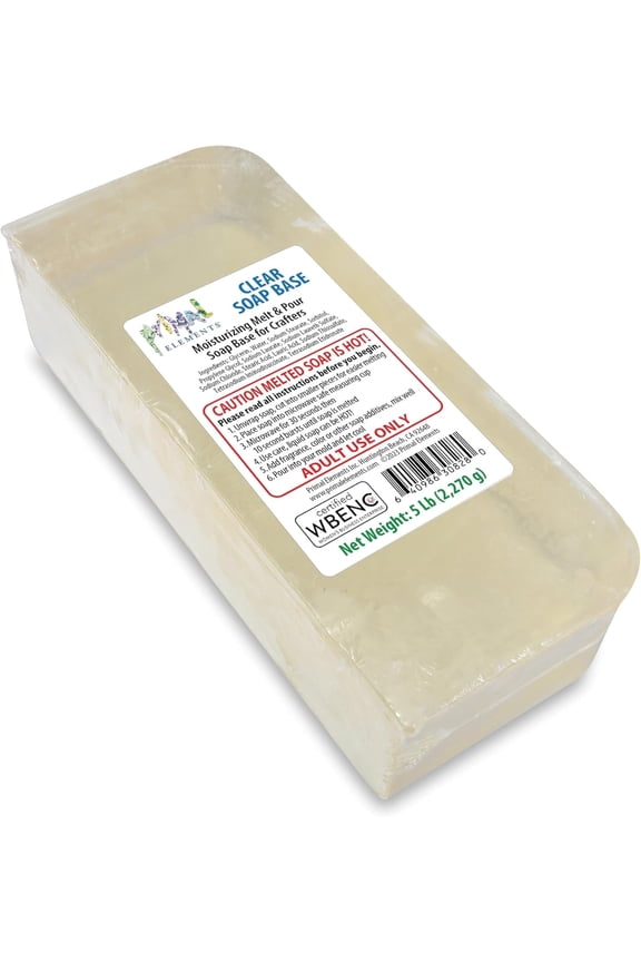 Clear Soap Base - Moisturizing Melt and Pour Glycerin Base for Crafting and Soap-Making, Easy to Cut - 5 Pound