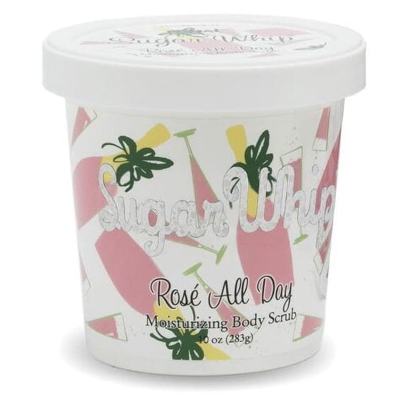 Primal Elements Sugar Scrub, Exfoliating Sugar Whip, Body Cleanser & Moisturizer, Rose All Day, 10 oz Package