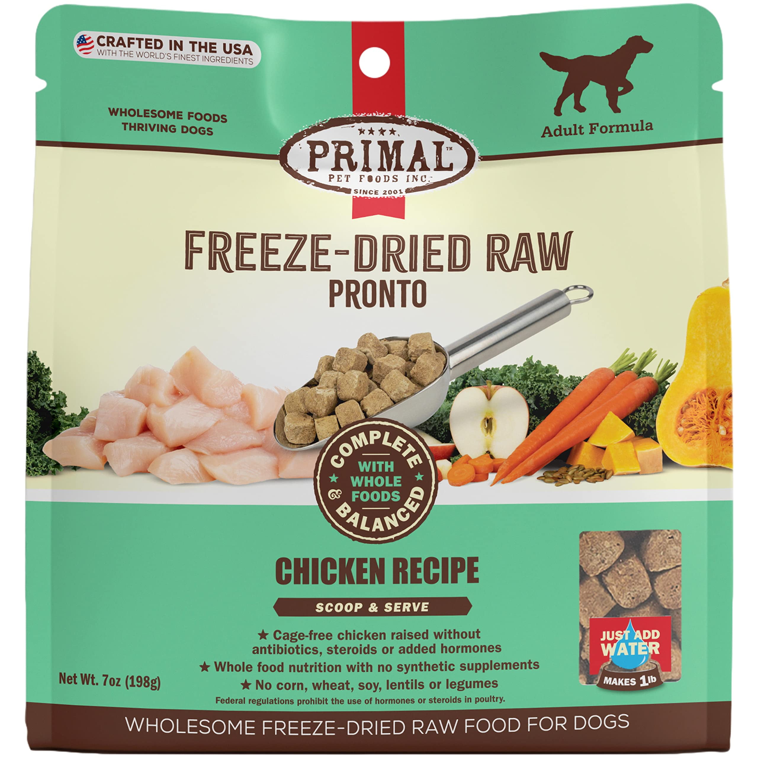 Primal Freeze Dried Dog DHF10 Food Pronto, Chicken; Scoop & Serve