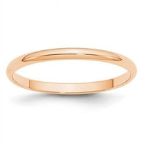 Primal Gold 10 Karat Rose Gold 2mm Lightweight Half Round Band Size 10
