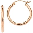 thumbnail image 1 of Primal Gold 10 Karat Rose Gold 2mm Polished Hoop Earrings, 1 of 4
