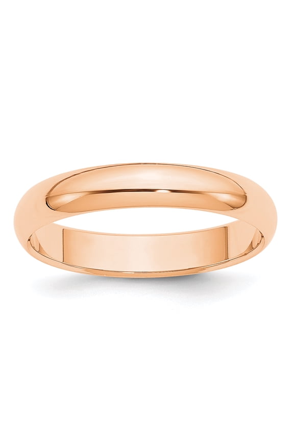 10 Karat Rose Gold 4mm Half Round Band Size 10