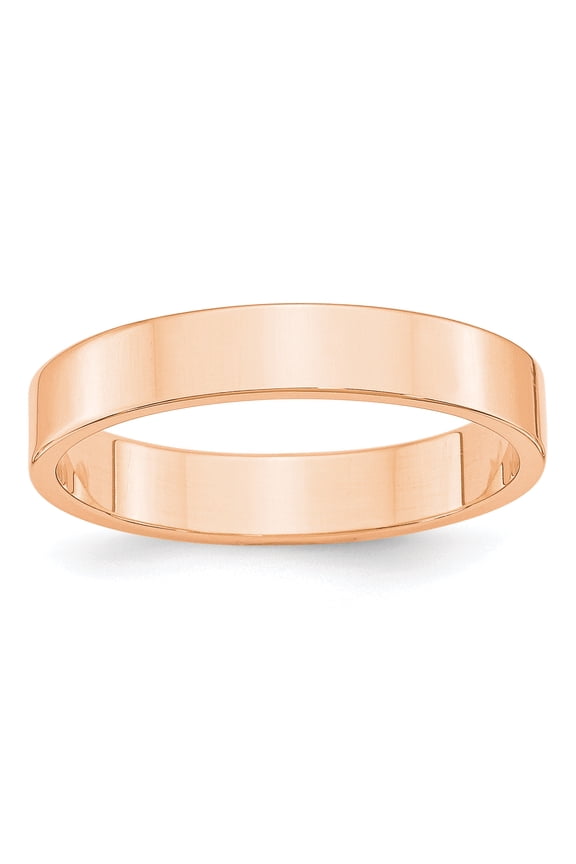 10 Karat Rose Gold 4mm Lightweight Flat Band Size 10