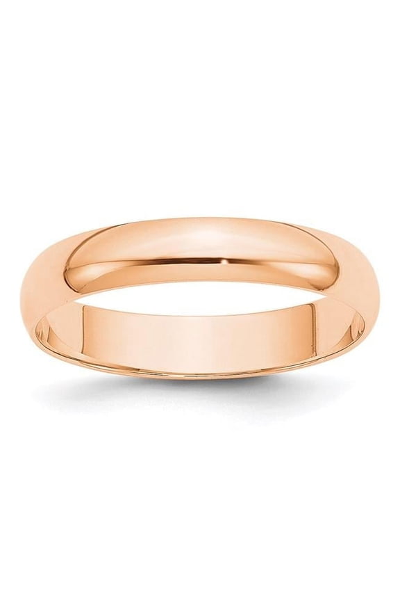 10 Karat Rose Gold 4mm Lightweight Half Round Band Size 10