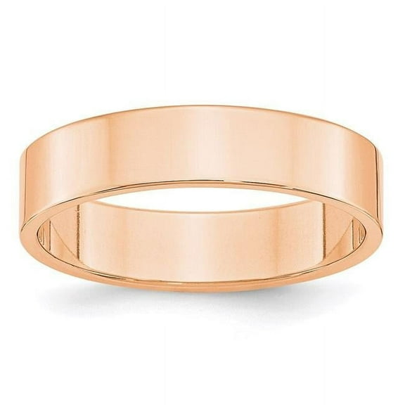 Primal Gold 10 Karat Rose Gold 5mm Lightweight Flat Band Size 10
