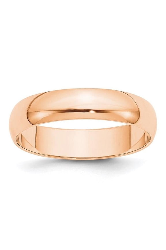 10 Karat Rose Gold 5mm Lightweight Half Round Band Size 10