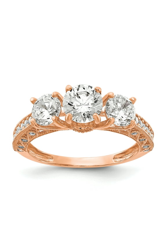 10 Karat Rose Gold Cubic Zirconia Ring