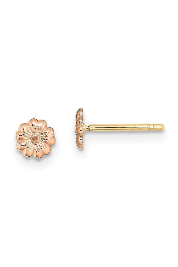 10 Karat Rose Gold Flower Post Earrings