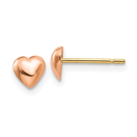 Primal Gold 10 Karat Rose Gold Heart Post Earrings
