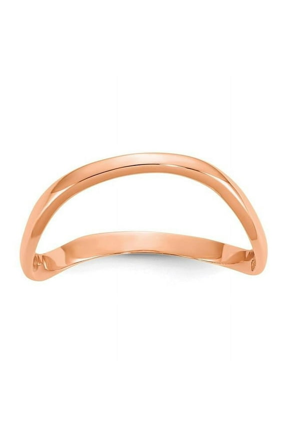 10 Karat Rose Gold High Polished Wave Fashion Thumb Ring