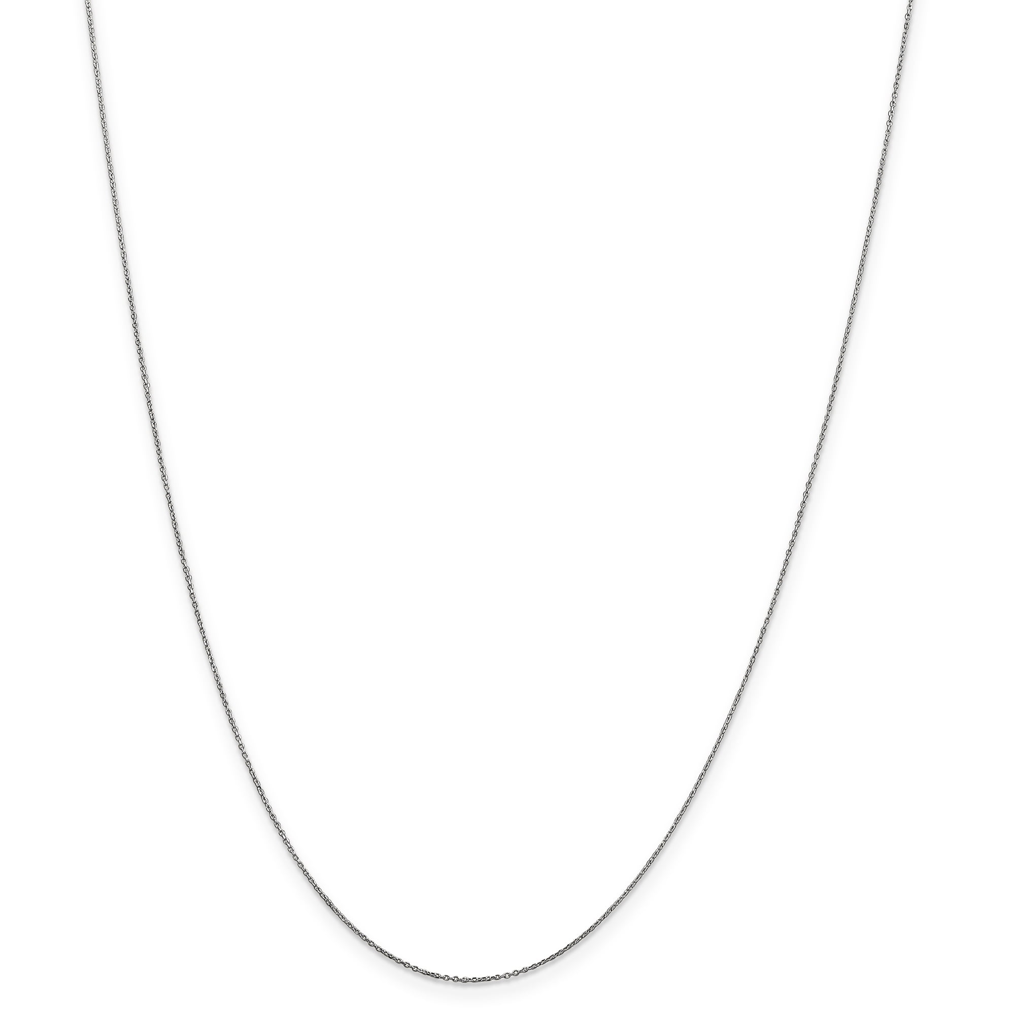 Primal Gold 10 Karat White Gold 0.6mm Diamond-cut Cable Chain Anklet