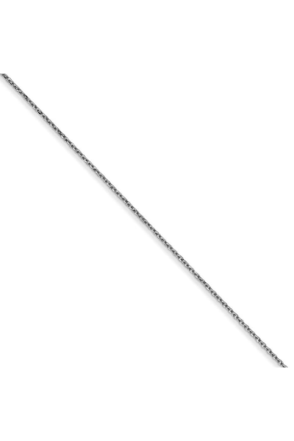 10 Karat White Gold 0.6mm Solid Diamond Cut Cable Chain