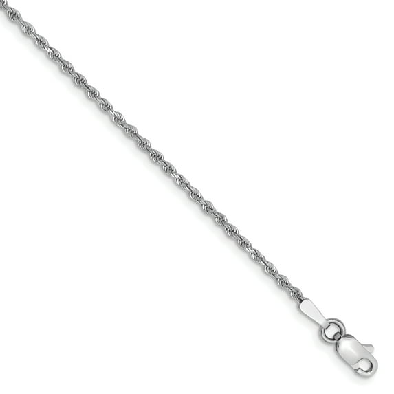 Primal Gold 10 Karat White Gold 1.5mm Diamond-cut Rope Chain