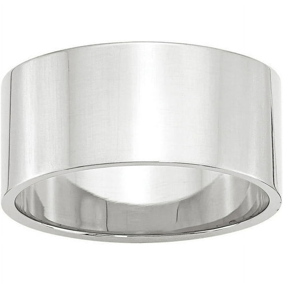 Primal Gold 10 Karat White Gold 10mm Lightweight Flat Band Size 11