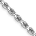 thumbnail image 1 of Primal Gold 10 Karat White Gold 3.25mm Diamond-cut Rope Chain, 1 of 10