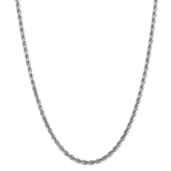 Primal Gold 10 Karat White Gold 4mm Diamond-cut Rope Chain