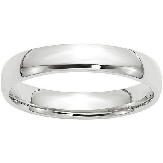 Primal Gold 10 Karat White Gold 4mm Lightweight Comfort Fit Band Size 9