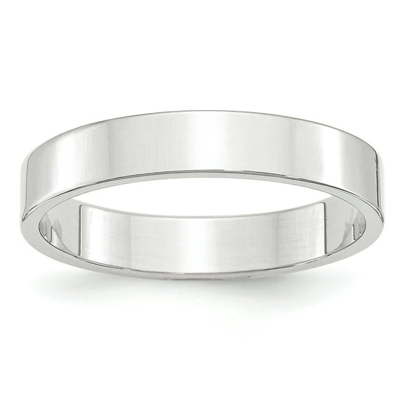 Primal Gold 10 Karat White Gold 4mm Lightweight Flat Band Size 11.5