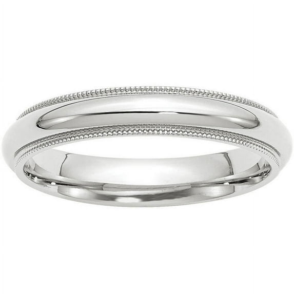Primal Gold 10 Karat White Gold 4mm Milgrain Comfort Fit Band Size 10