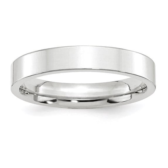 Primal Gold 10 Karat White Gold 4mm Standard Flat Comfort Fit Band Size 7