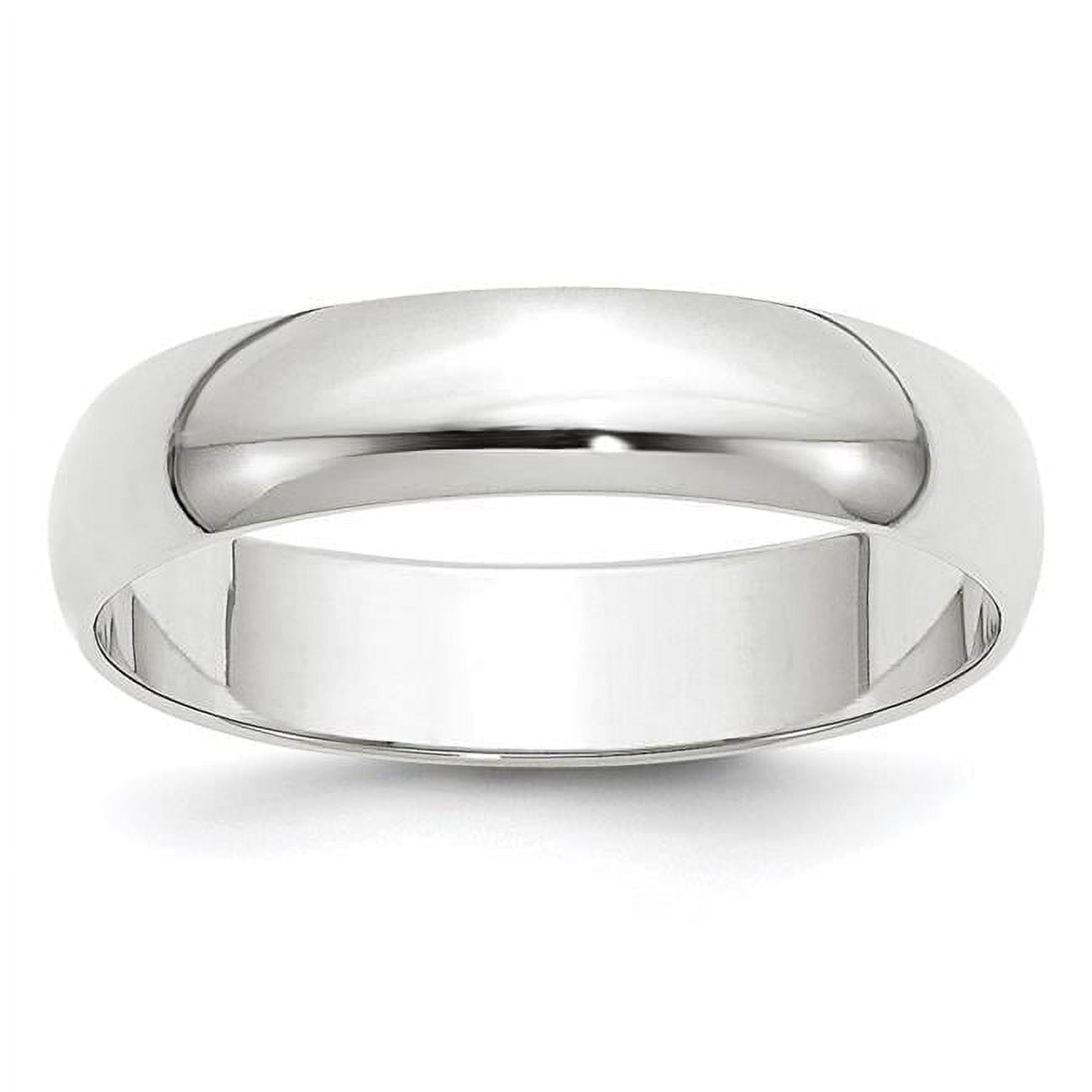 Primal Gold 10 Karat White Gold 5mm Lightweight Half Round Wedding Band